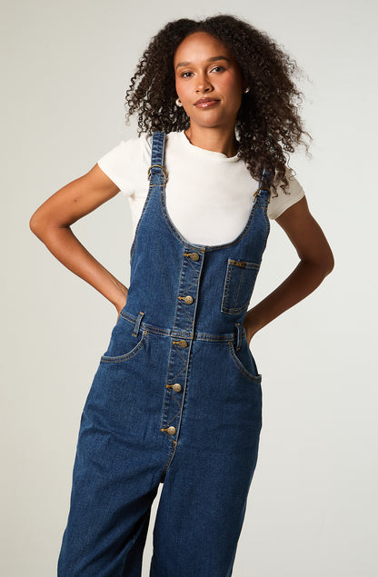 Jardinera Mujer Mom Bib Relaxed Fit Rinse