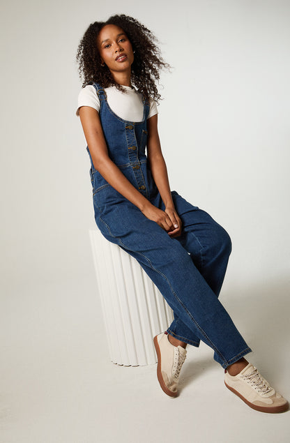 Jardinera Mujer Mom Bib Relaxed Fit Rinse