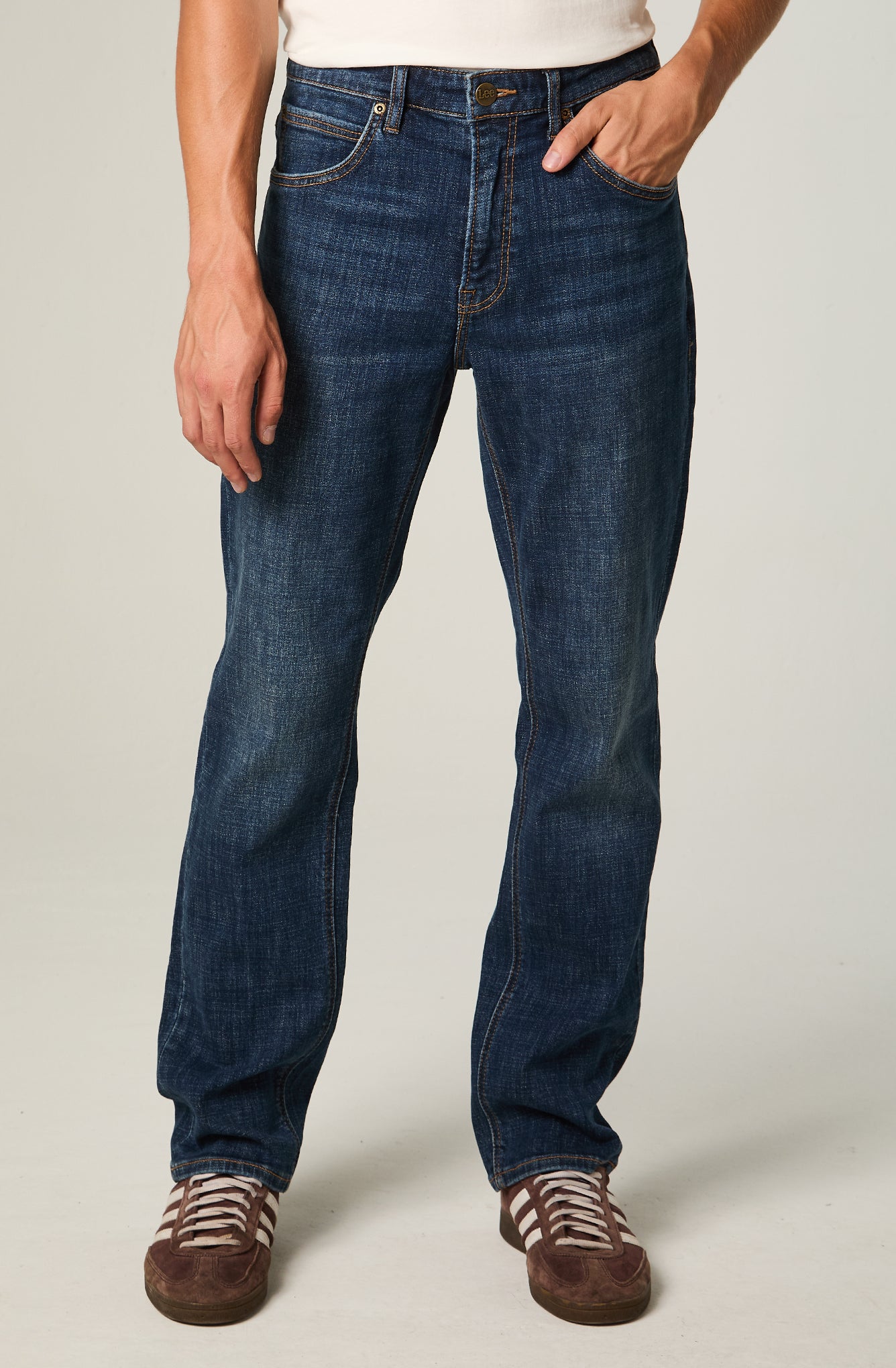Jeans Hombre Straight Tiro Alto Azul Brooklyn