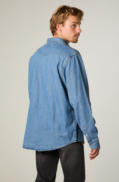 Camisa Hombre Regular Western Azul