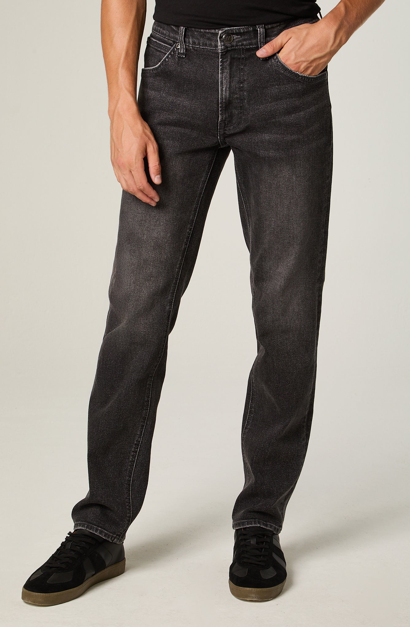 Jeans Hombre Straight Tiro Medio Gris Oscuro Daren