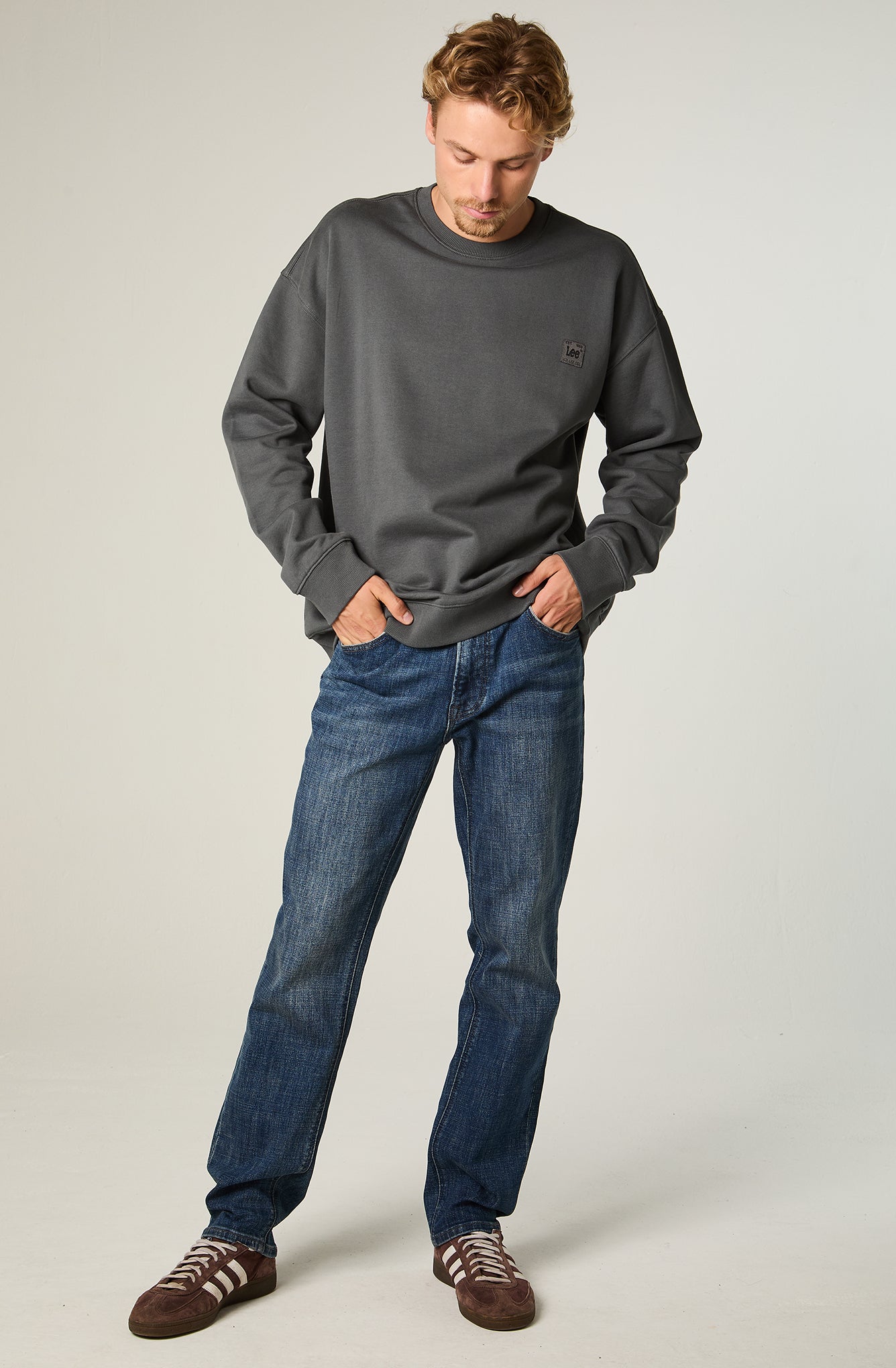 Jeans Hombre Straight Tiro Medio Azul Daren