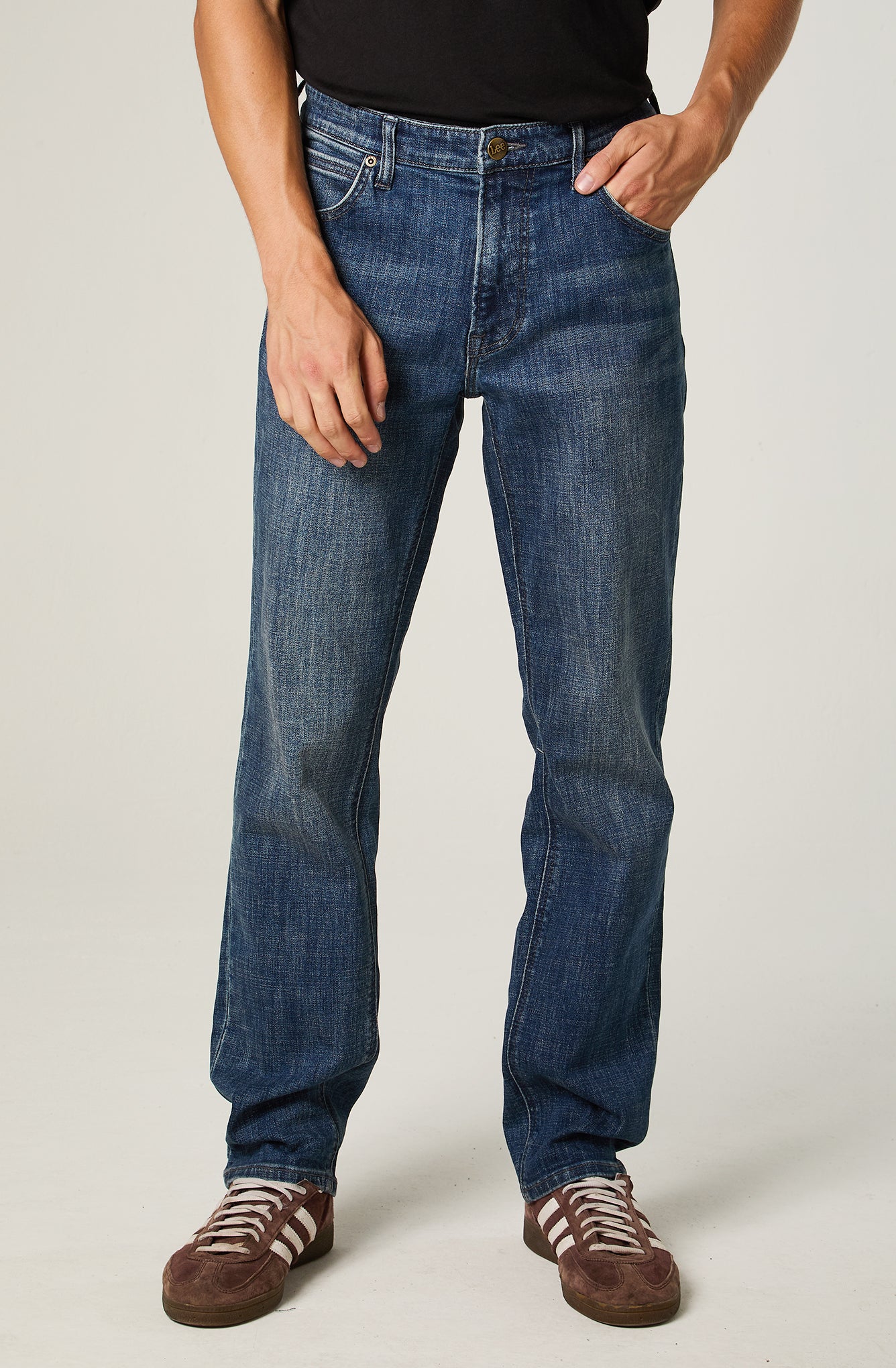 Jeans Hombre Straight Tiro Medio Azul Daren