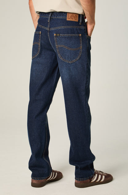 Jeans Hombre Straight Tiro Alto Azul Oscuro Brooklyn