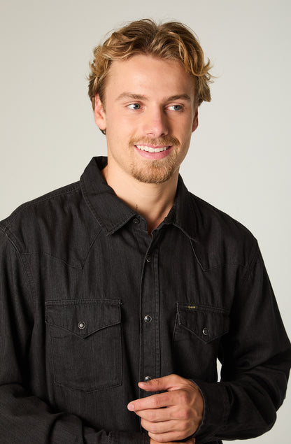Camisa Hombre Regular Western Negro