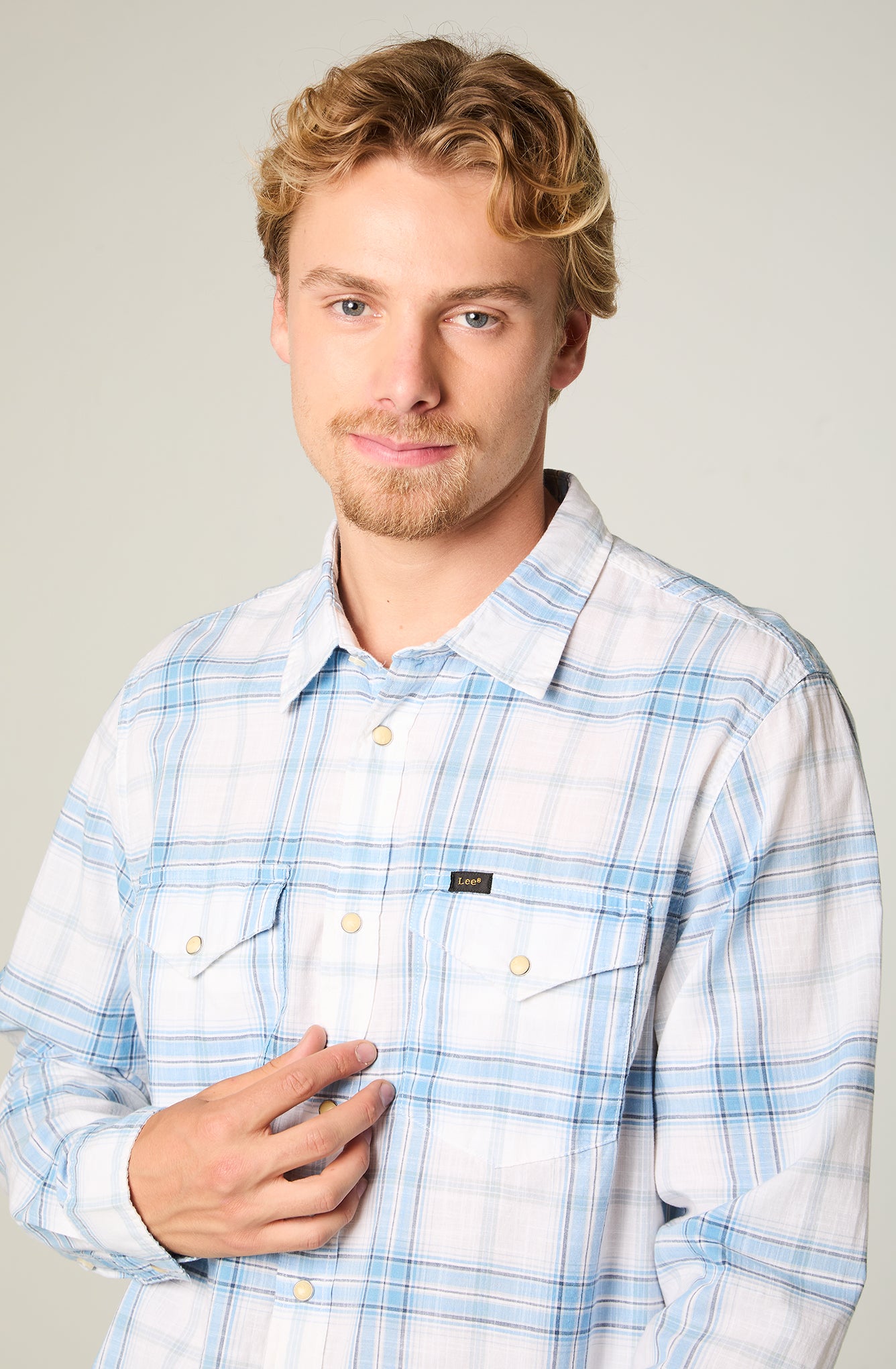 Camisa Hombre Lee Clean Stream Bright White