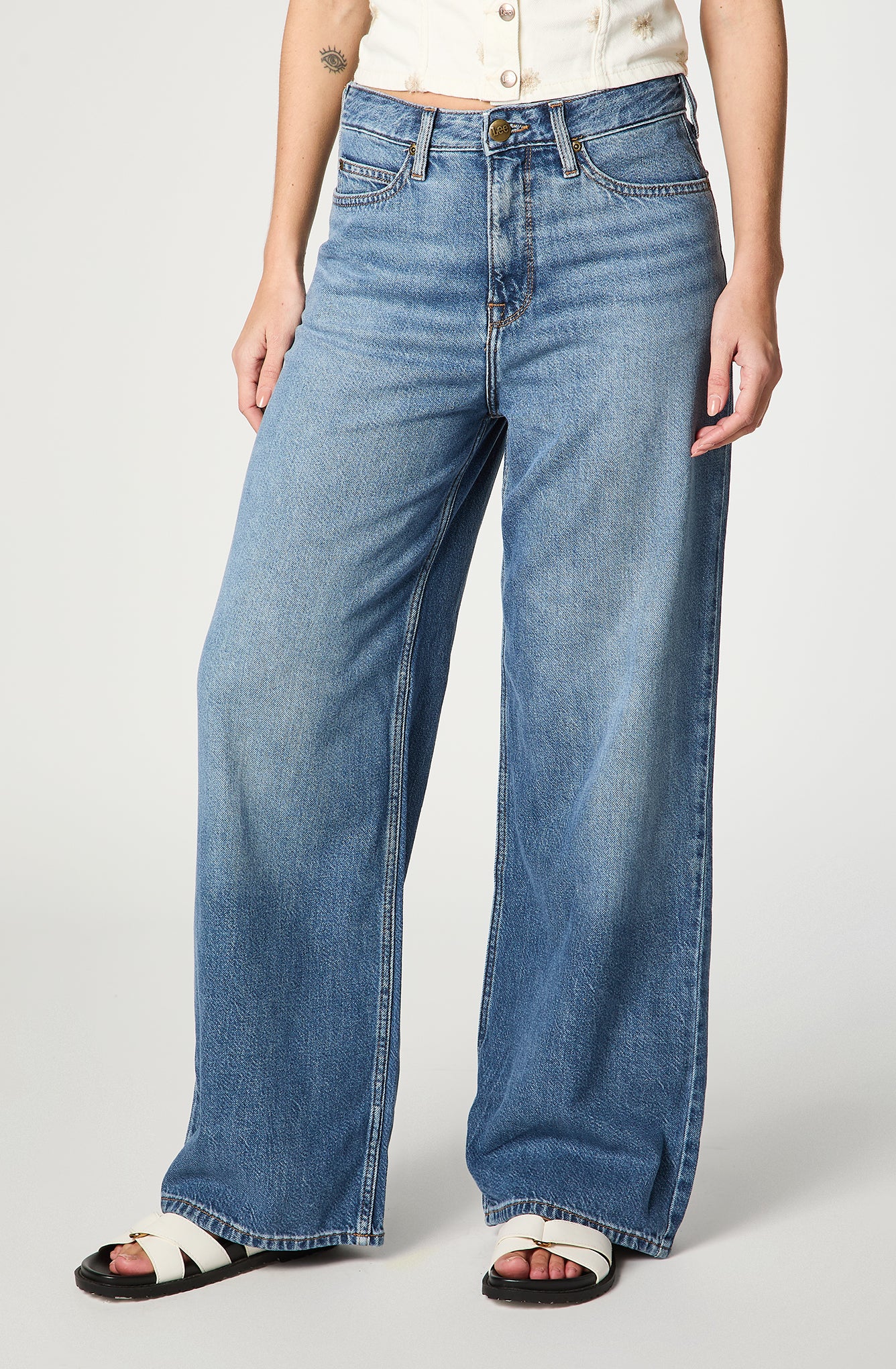 Jeans Tiro Alto Stella A Line Relaxed Fit Darkest Dawn