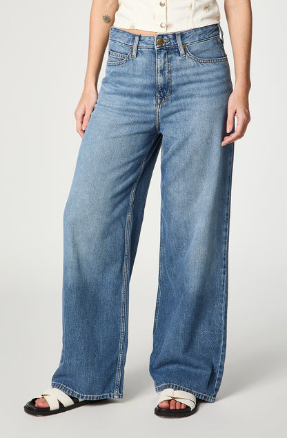 Jeans Tiro Alto Stella A Line Relaxed Fit Darkest Dawn