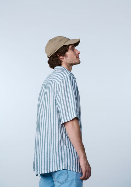 Camisa Manga Corta Popover Ss Shirt Evergreen Stripe