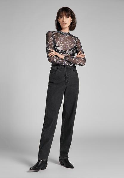 Jeans Mujer Tiro Alto Stella Tapered Relaxed Fit Black Rinse
