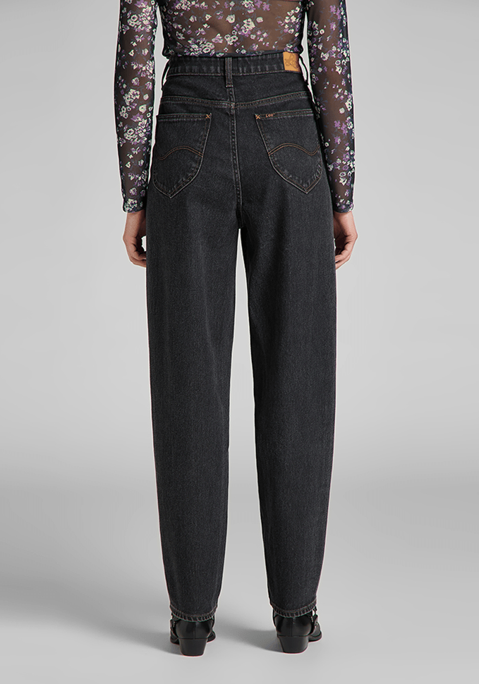 Jeans Mujer Tiro Alto Stella Tapered Relaxed Fit Black Rinse