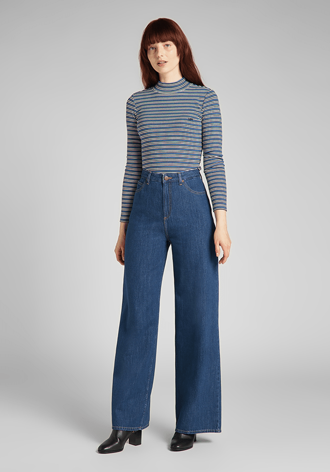 Jeans Mujer Tiro alto Stella A Line Relaxed Fit Rinse