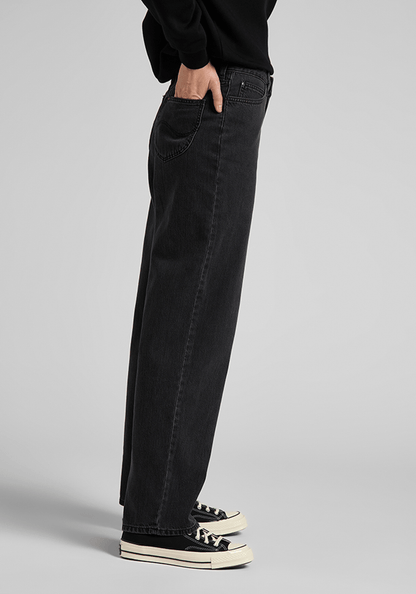 Jeans Mujer Tiro Alto Wide Leg Long Relaxed Fit Black Duns