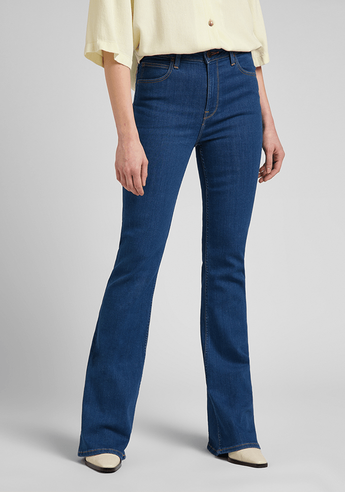 Jeans Mujer Tiro Alto Breese Flare Fit Dark Zuri