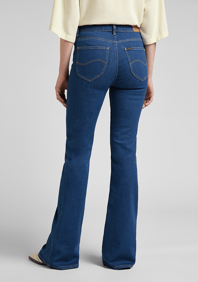 Jeans Mujer Tiro Alto Breese Flare Fit Dark Zuri
