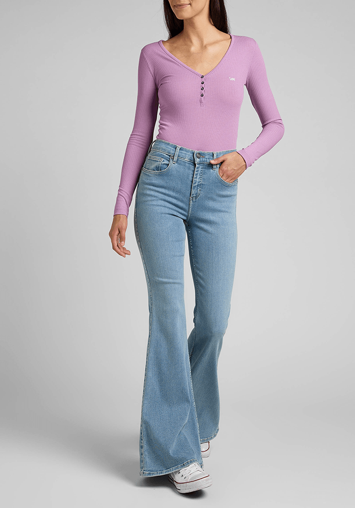 Jeans Mujer Tiro Alto Foreverfit Flare Winter Sun