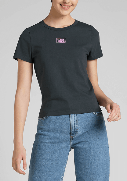 Polera Mujer Shrunken Tee Charcoal