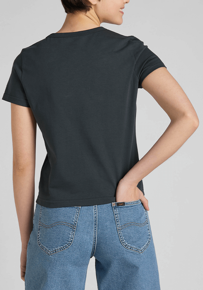 Polera Mujer Shrunken Tee Charcoal
