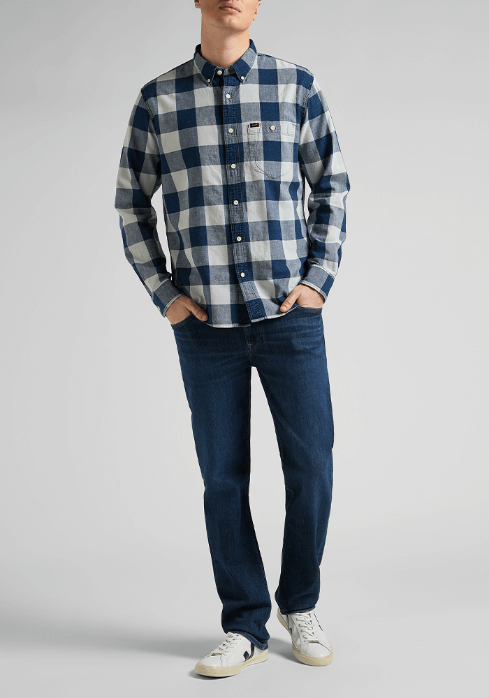 Jeans Hombre Brooklyn Classic Straight Fit Dark Mid Backer