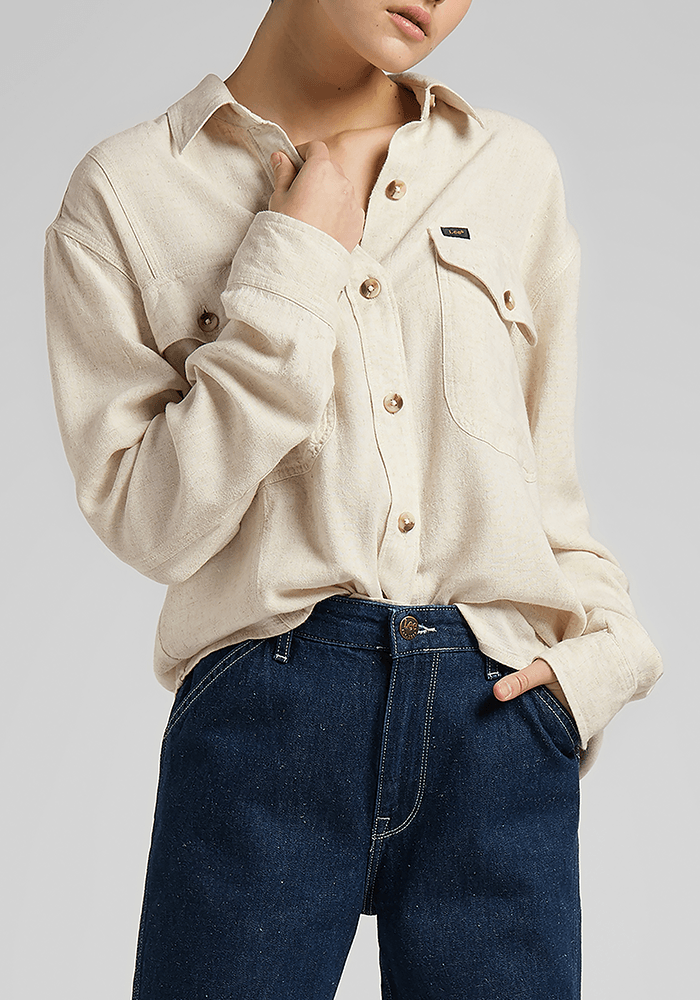 Camisa Mujer Two Pocket Ecru