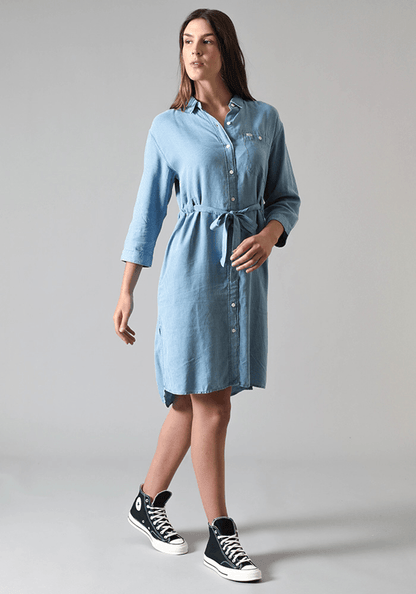 Vestido Mujer Long Dress Faded Blue
