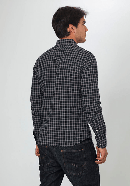 Camisa Hombre Slim Fit Clean Western Sky Captain Check