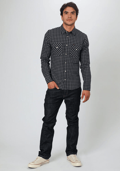 Camisa Hombre Slim Fit Clean Western Sky Captain Check