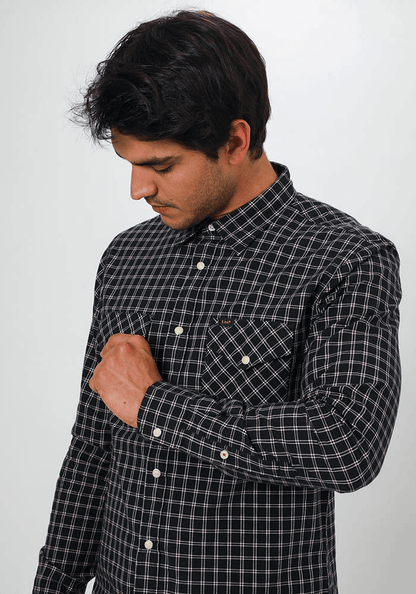 Camisa Hombre Slim Fit Clean Western Sky Captain Check