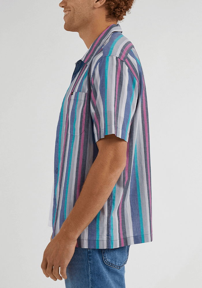 Camisa Hombre Manga Corta Resort Anthem Blue