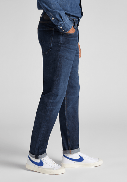 Jeans Hombre Austin Regular Tapered Fit Dark Worn Foam