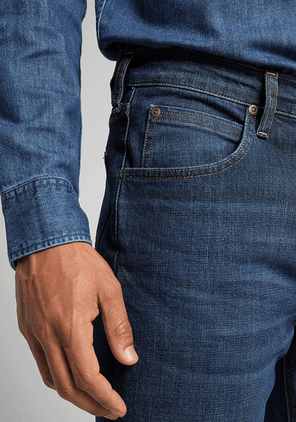 Jeans Hombre Austin Regular Tapered Fit Dark Worn Foam