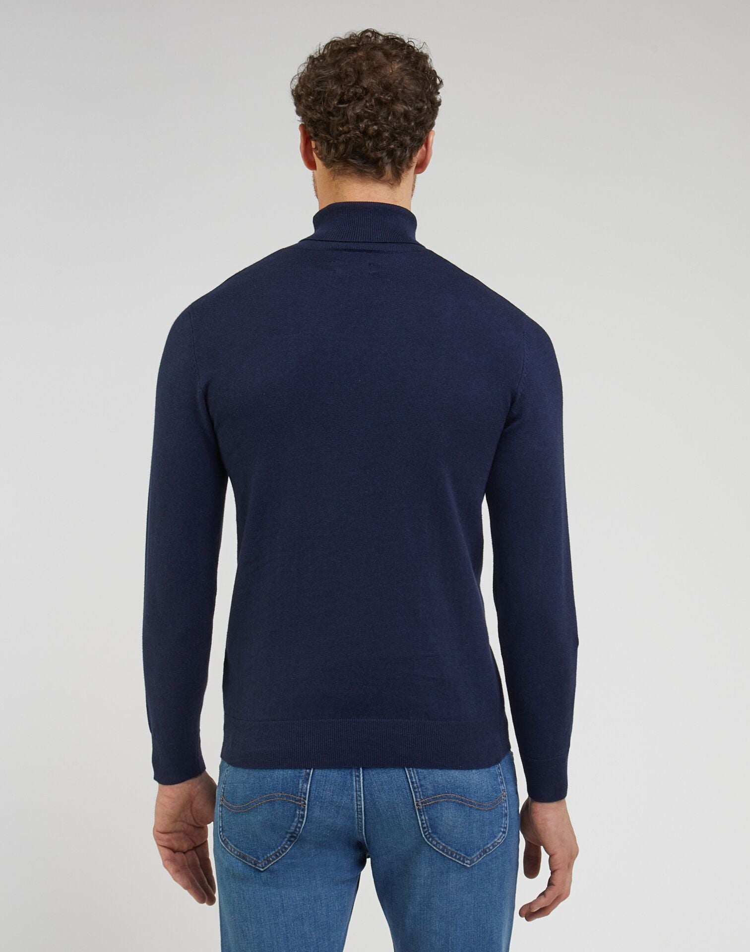 Sweater Hombre High Neck Knit Sky Captain