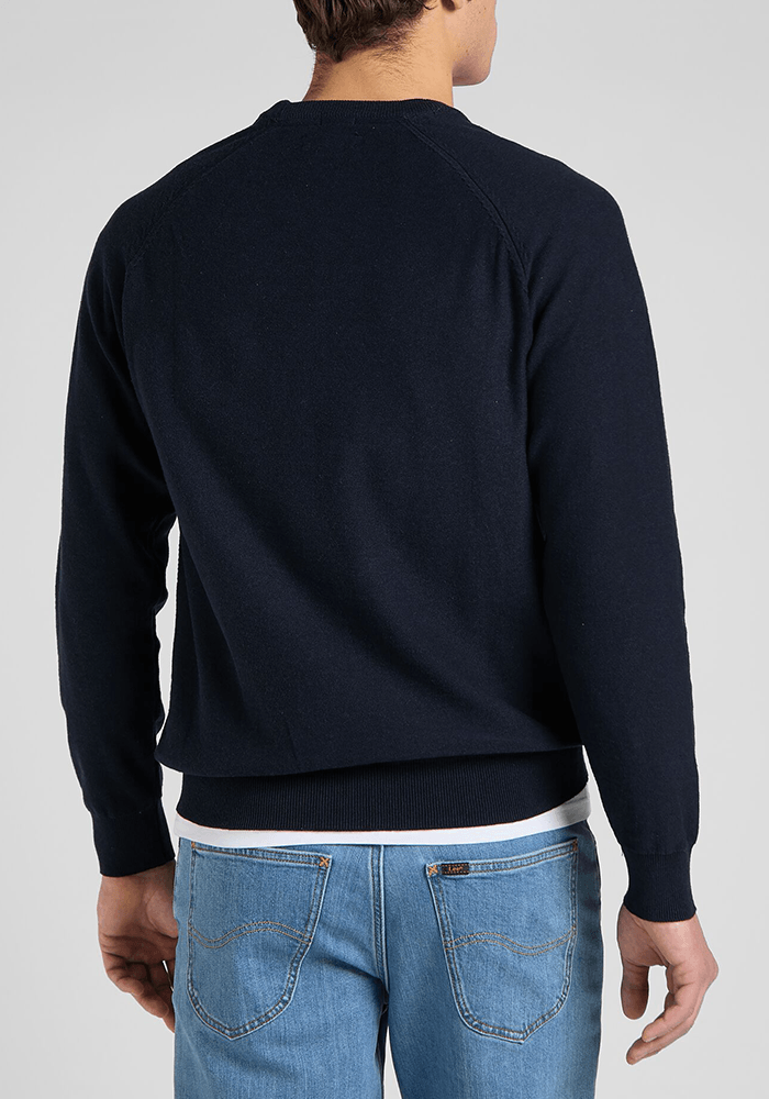 Sweater Hombre Raglan Crew Knit Navy