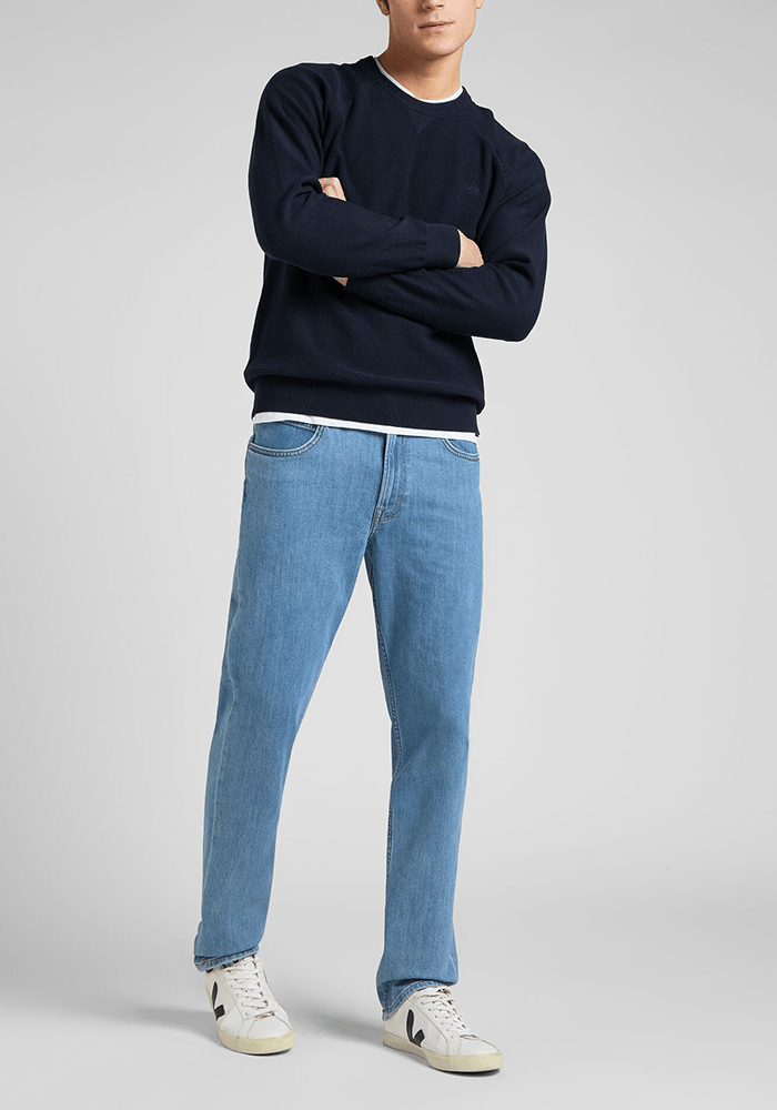 Sweater Hombre Raglan Crew Knit Navy
