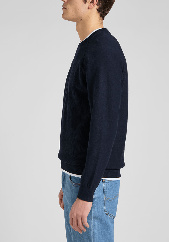 Sweater Hombre Raglan Crew Knit Navy