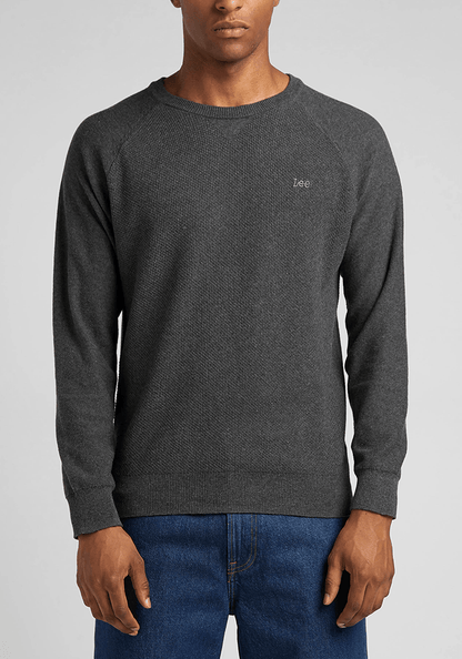 Sweater Hombre Raglan Crew Dark Grey Mele