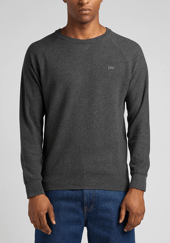 Sweater Hombre Raglan Crew Dark Grey Mele