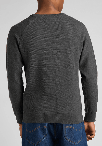 Sweater Hombre Raglan Crew Dark Grey Mele