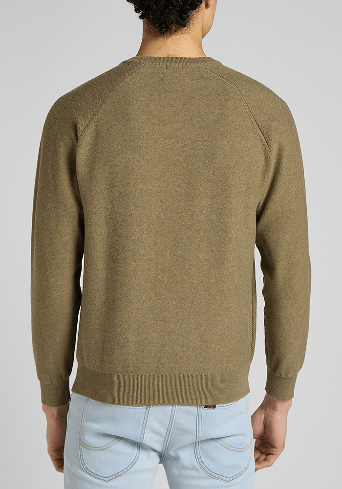Sweater Hombre Raglan Crew Knit Brindle Green