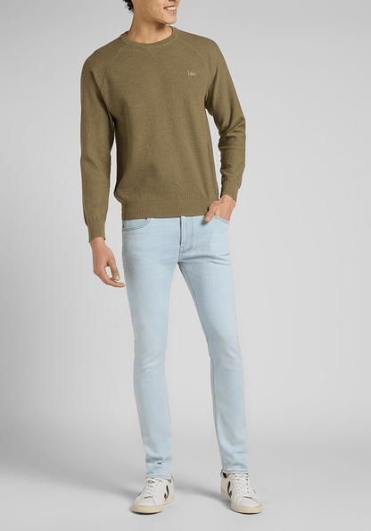 Sweater Hombre Raglan Crew Knit Brindle Green