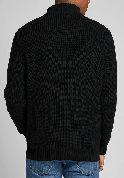 Sweater Hombre Half Zipper Black