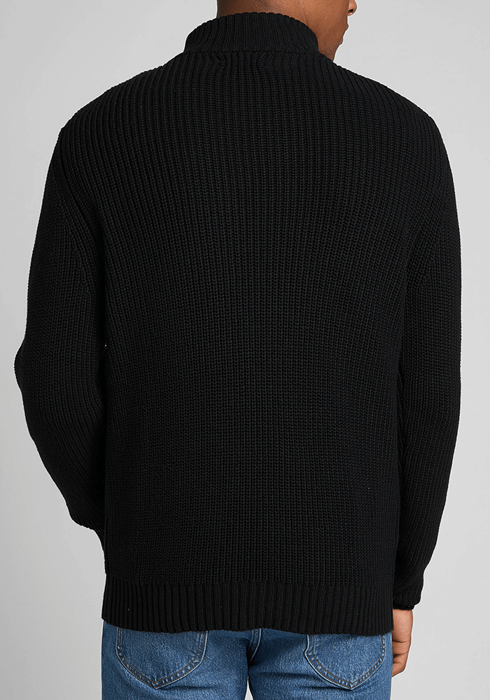 Sweater Hombre Half Zipper Black