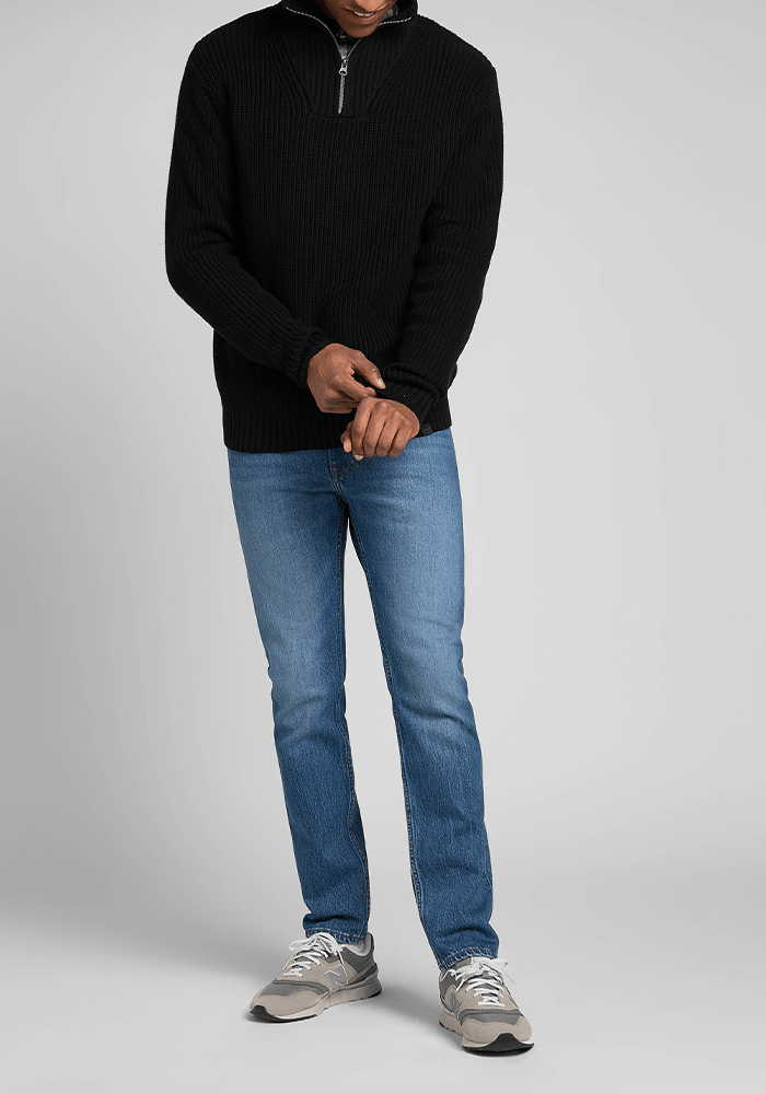 Sweater Hombre Half Zipper Black