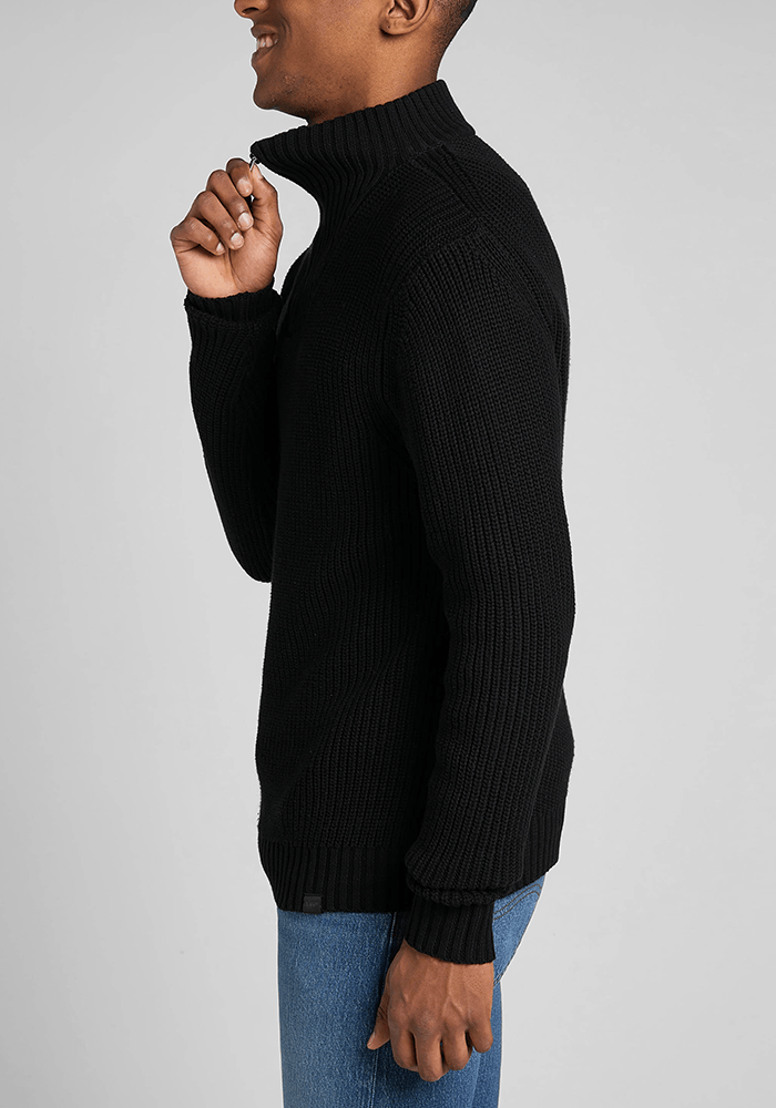 Sweater Hombre Half Zipper Black