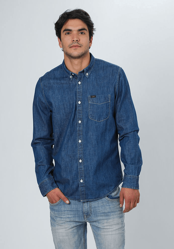 Camisa Hombre Lee Button Down Azul