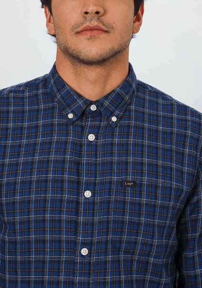 Camisa Hombre Lee® Button Down Washed Blue Check