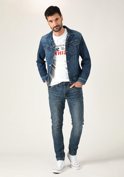 Chaqueta Hombre Slim Rider Mid Blue Stone