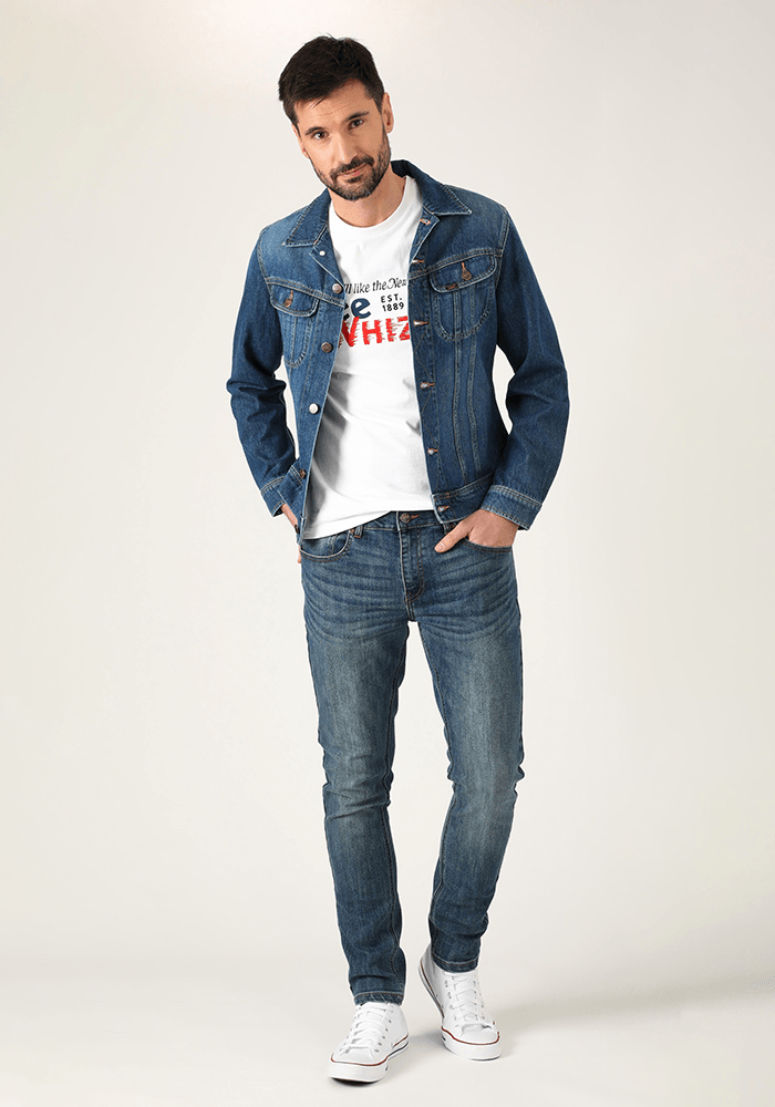 Chaqueta Hombre Slim Rider Mid Blue Stone