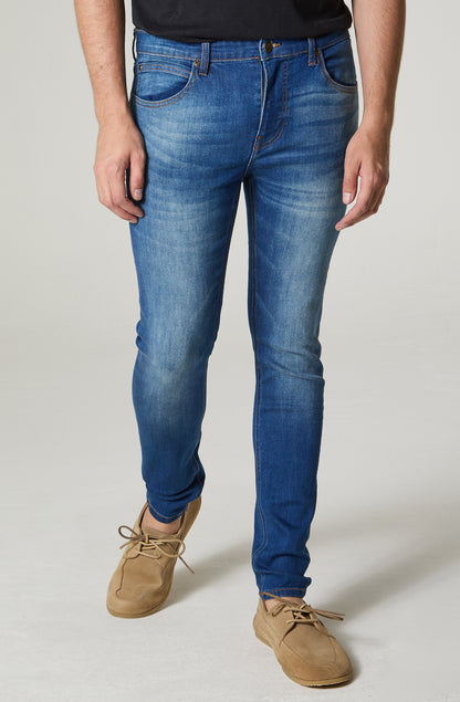 Jeans Hombre Malone Skinny Fit Mid Stone Worn