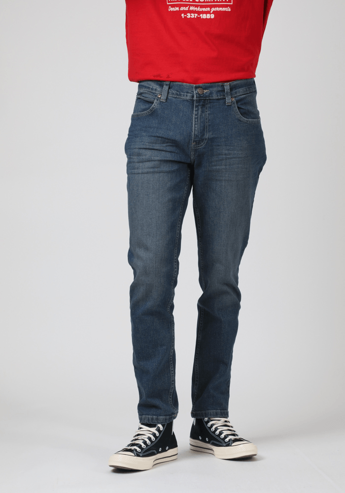 Jeans Hombre Luke Slim Fit Mid Blue Washed